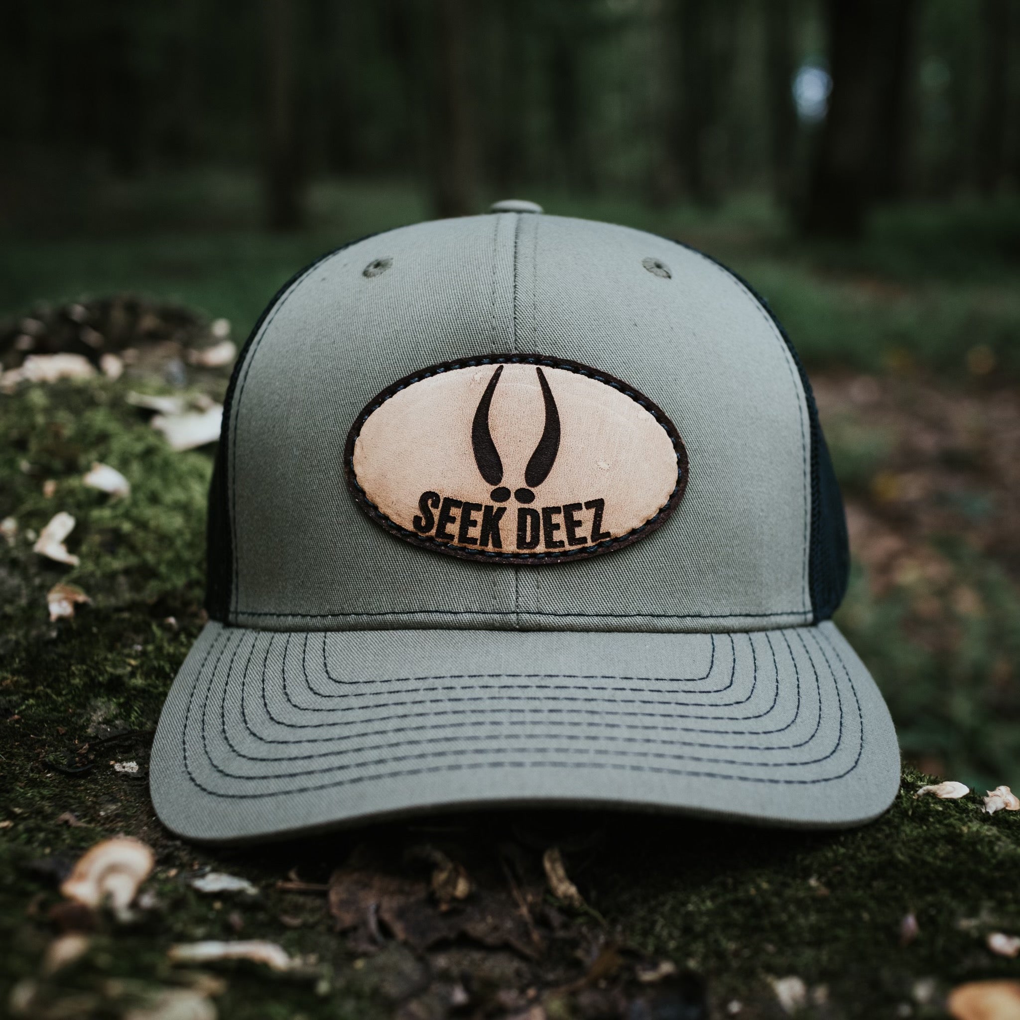 Buck Track Leather Patch Hat 1